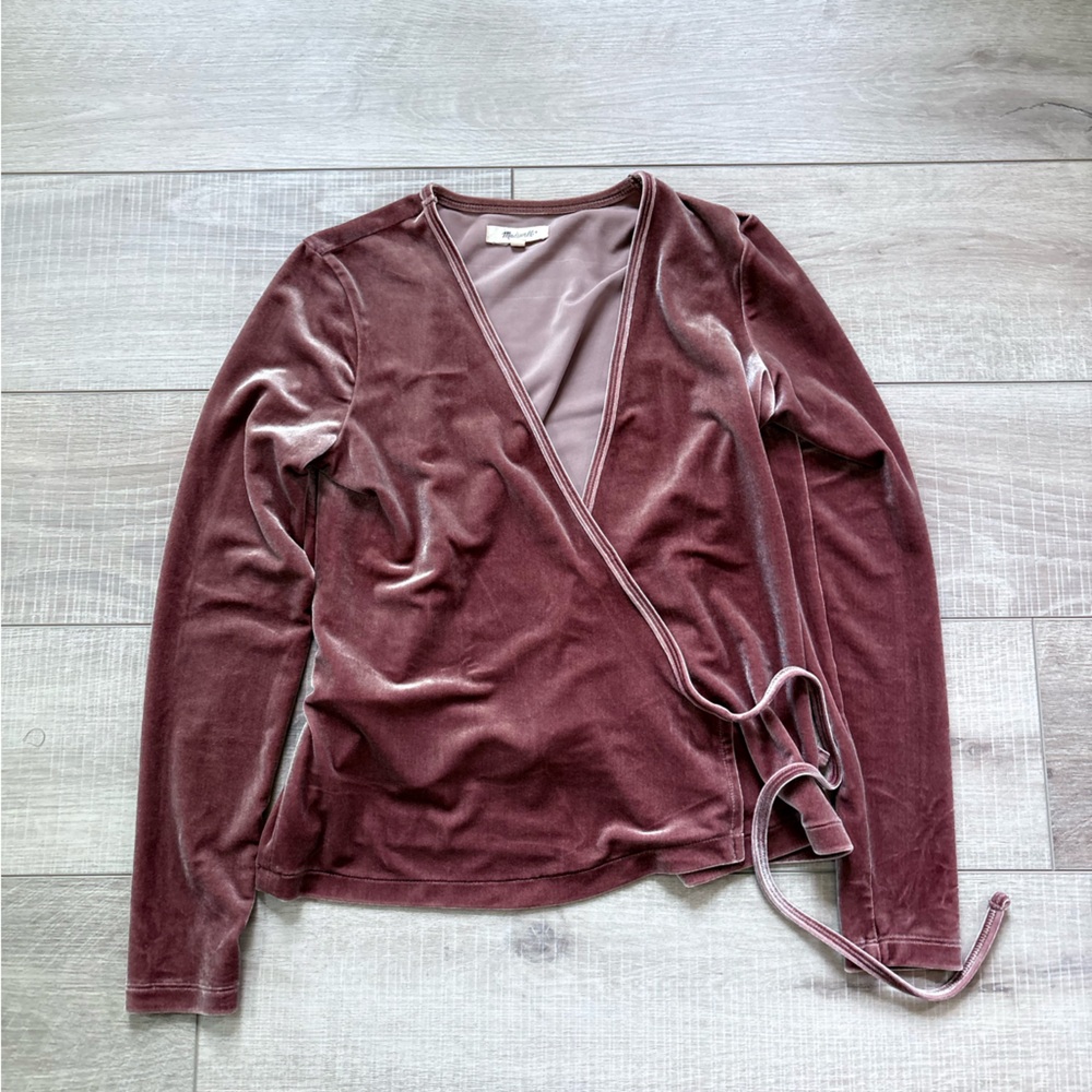 Madewell Ballet Velvet Wrap Top - Picture 2 of 8